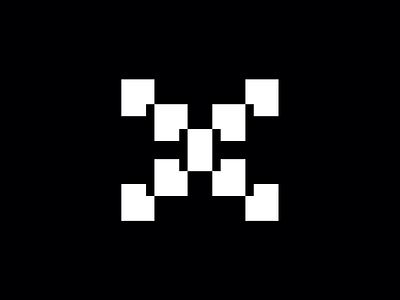 X Logo agi ai branding layer logo pixel screen x logo