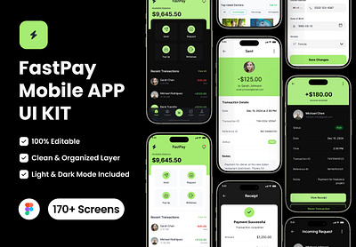 FastPay - Money Transfer App UI Kit banking design system digital wallet finance financial services fintech payment app wise