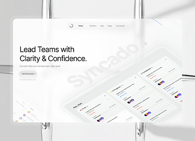 Syncado – Modern SaaS Web Design for Team Collaboration animation app design clean design design graphic design minimal modern product design productivity project management saas software startup ui ui design user interface ux ux design web app web design