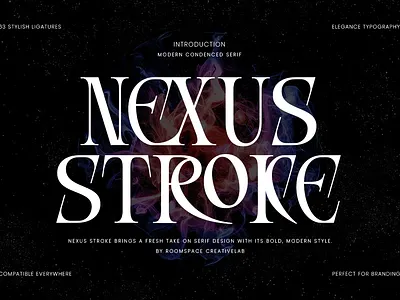 Nexus Stroke – Bold Condensed Serif Typeface branding design display graphic design illustration logo luxury magazine modern retro typography vintage