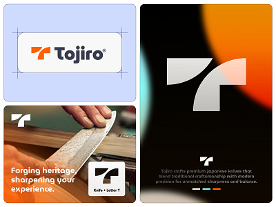 Tojiro Knifes - Logo Design blade branding cook craft dinner eat forge identity japan jeroen van eerden knife knifes logo logo design modern branding modern logo tojiro visual identity design