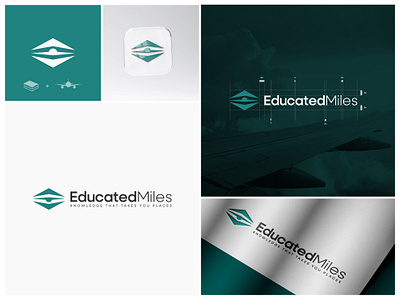 Educated Miles Logo Design airplane book branding brandlogo educated graphic design logo logodesign travel