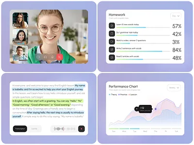 EdTech Platform Design – Digital Education UI classroom app digital education e learning app edtech app education app homework tracker language learning online learning product design progress tracking student dashboard study website tutoring app video lessons ui web app web design