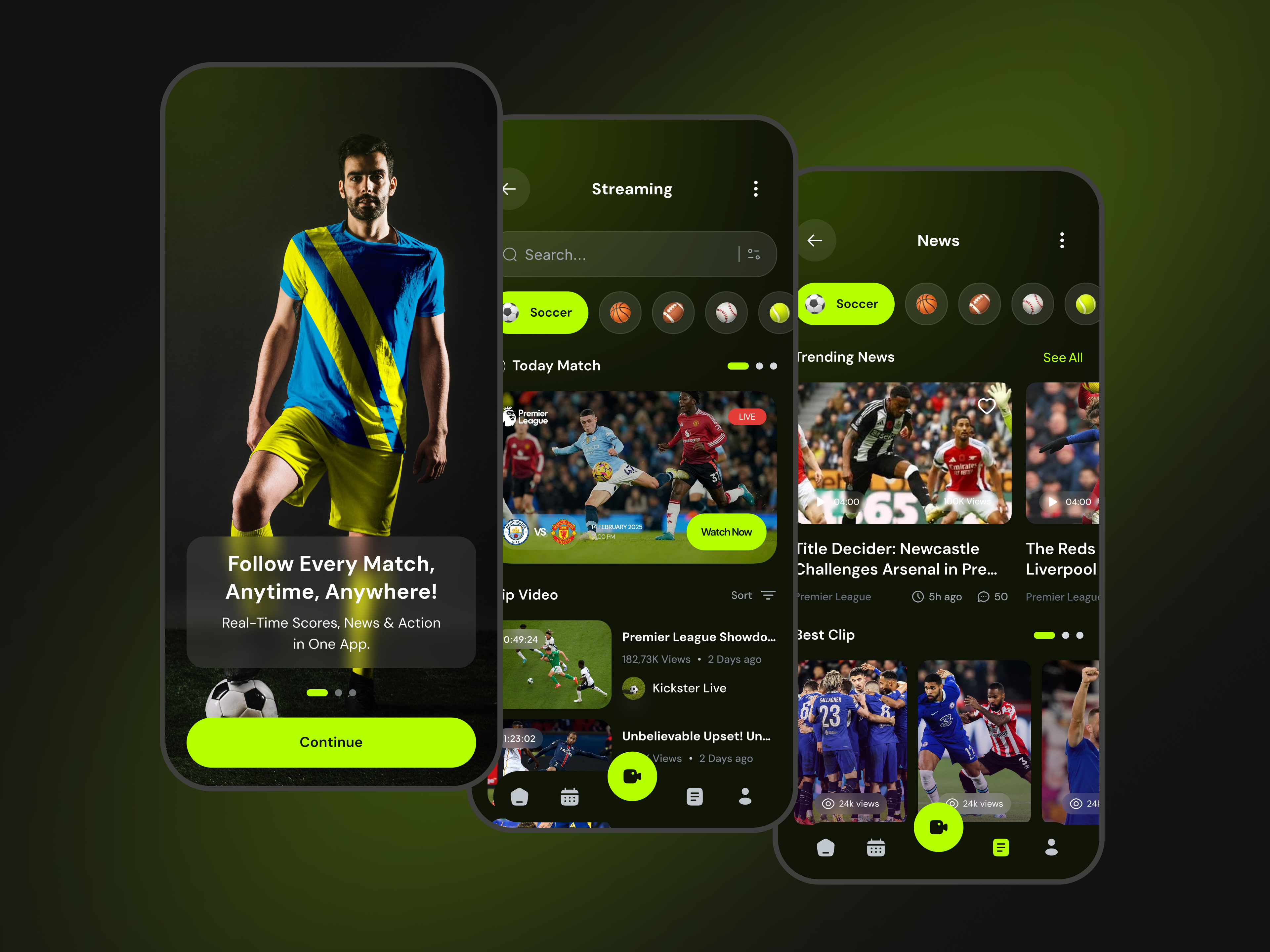 Example of Sports Mobile App Design