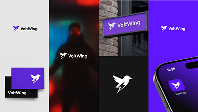 VoltWing Logo graphic design illustrator logo