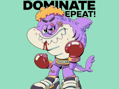 Fighter Sharks 3d animation artwork boxing branding cartoon fight mascot fighter logo graphic design illustration illustrator logo mascot motion graphics retro mascot shark