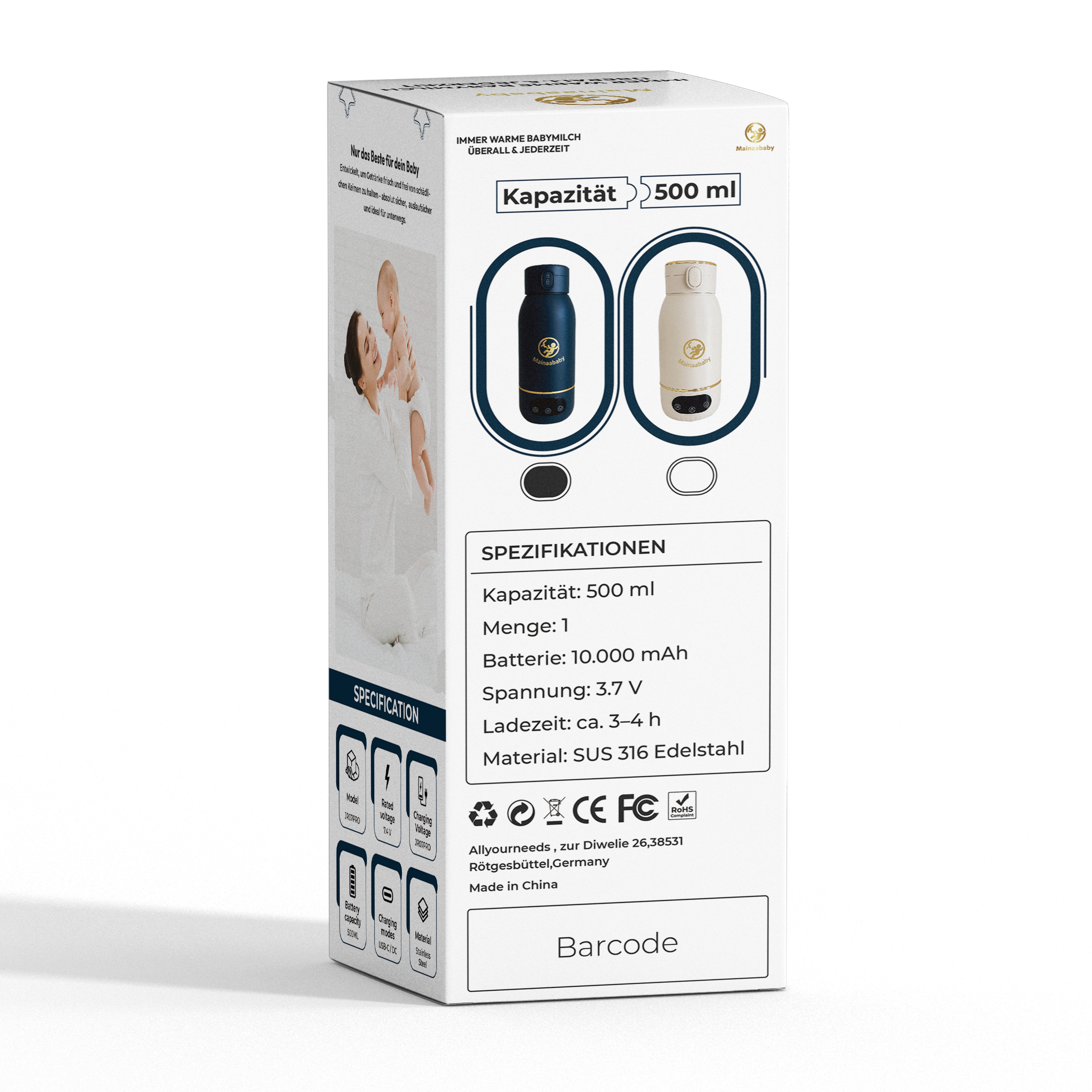 Premium Packaging Design – Mainaababy Bottle Warmer visualbranding