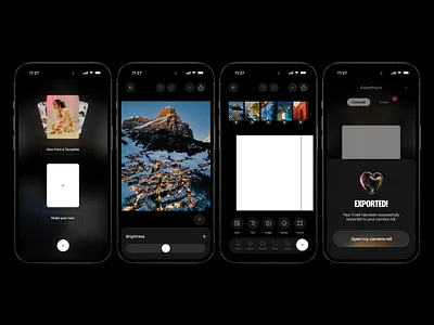 Crsel Social App 2025 app carousel creative design glass illustration instagram minimal social ui ux viral