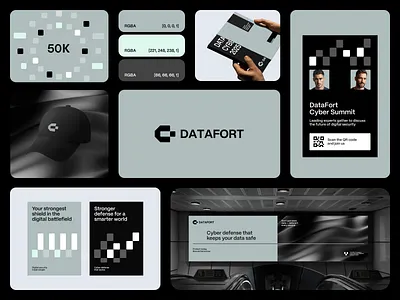 DataFort - Cyber Security Event Branding branding cyber security data design event logo minimal summit visual identity