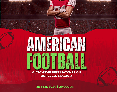 Dynamic American Football Poster Concept banner design graphic design post design poster