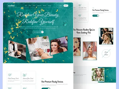 Beauty Salon Website/Landing Page Design ai design beauty beauty salon landing page beauty salon website catalogue clean creative fashion mobile app modern personal care responsive salon salon landing page salon website shop spa ui desgn uiux website
