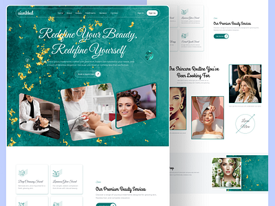 Beauty Salon Website/Landing Page Design ai design beauty beauty salon landing page beauty salon website catalogue clean creative fashion mobile app modern personal care responsive salon salon landing page salon website shop spa ui desgn uiux website