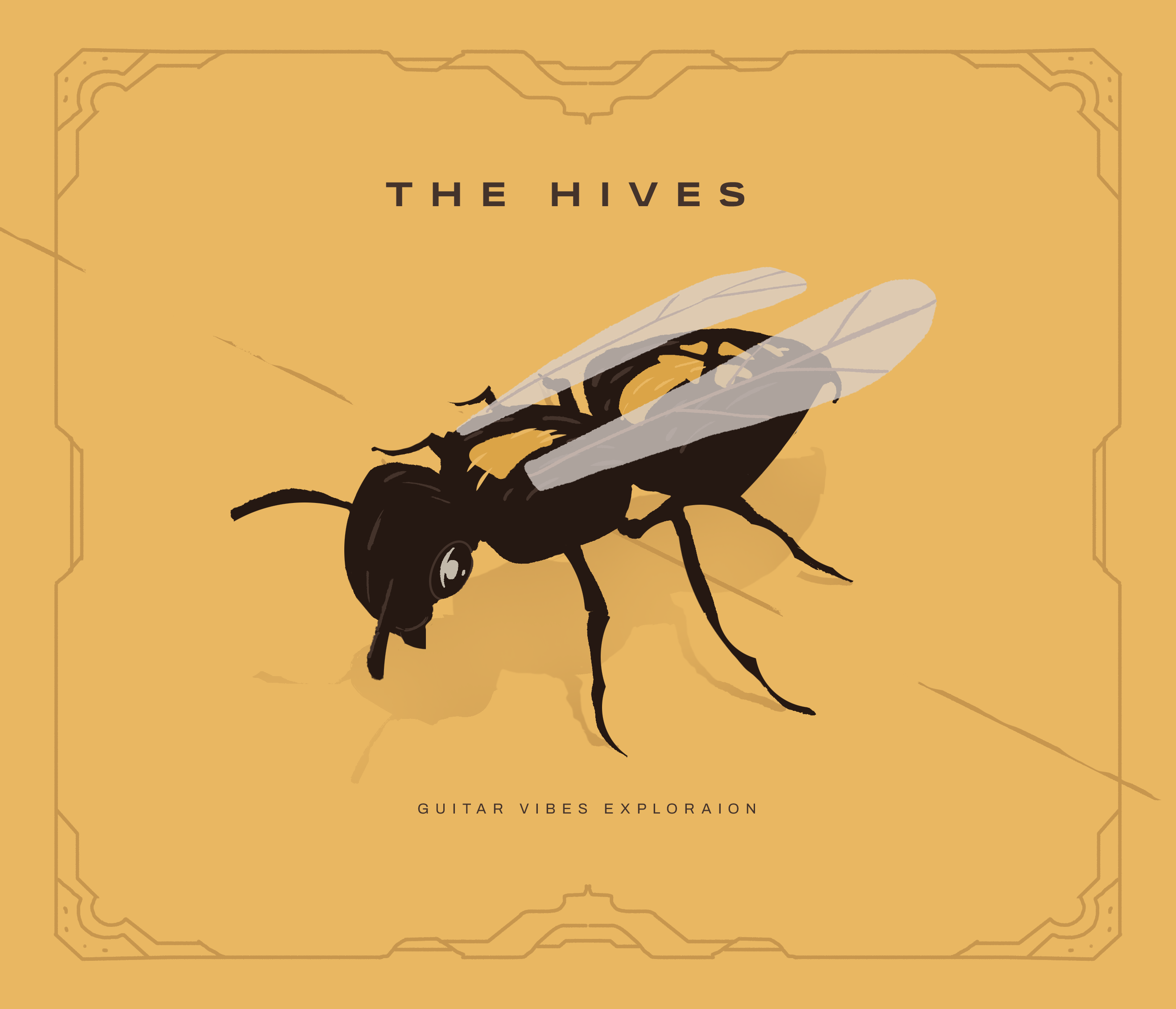 The Hives - Jam session bee cover art flat design hornet illustration minimalist music vector illustration