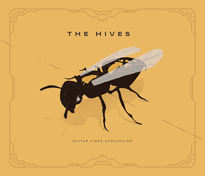 The Hives - Jam session bee cover art flat design hornet illustration minimalist music vector illustration