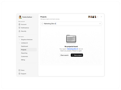 Search empty state — Untitled UI empty state folder icon modal product design search ui design user interface