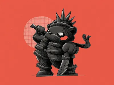 Tuko the Panda bear bright character characterdesign color design flat illustration panda punk street urban