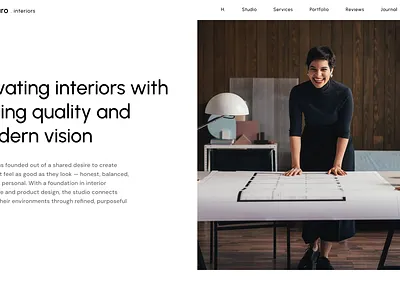 Minnaro – Interior Design Architecture (Studio Page) 3d achitecture design figma graphic design interior minimal ui web design website website design