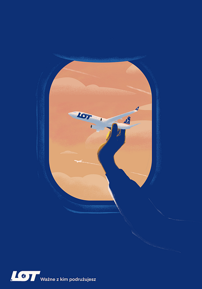 LOT – It matters who you travel with – poster airplane airport drawing graphic design illustration minimalistic pastel plane poster design realistic