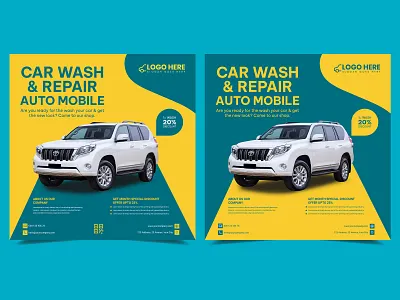 Car Washing & Repair Square Flyer or Social Media Post Design banner branding car car sale car wash design designer flyer flyer design graphic design logo logo design poster sale social media post