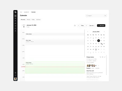 Calendar — Untitled UI calendar events gcal ical product design ui design user interface