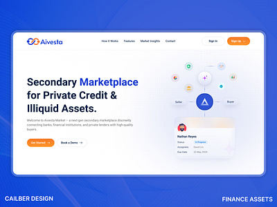 Aivesta - AI-Powered Marketplace Website Design ai website bank branding buyers customers finance finance design finance landing page finance operations graphic design minimal motion graphics payments saas website ui ui design web