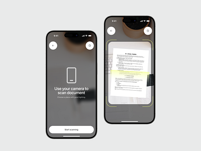 Document Scanning App UI mobile ux