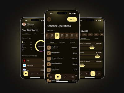 Financial Dashboard App UI modern design