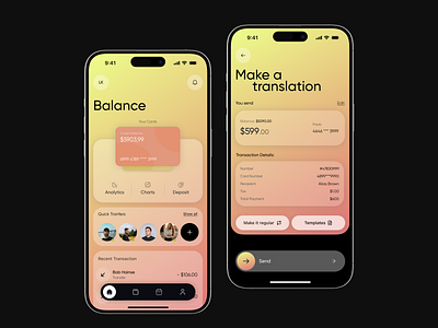Mobile Banking App UI interactive design