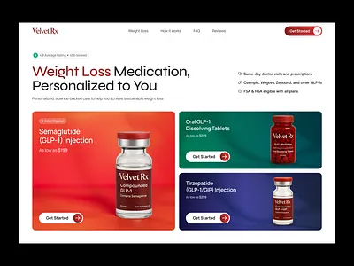 Healthcare Website - GLP 1 Weight Loss ecommerce ecommerce website glp 1 glp 1treatments healthcare website landing page design semaglutide shop shopify shopify website telehealth telehealth and wellness telehealth landing page telemedicine ui ux web design website weight loss weight loss website womans health