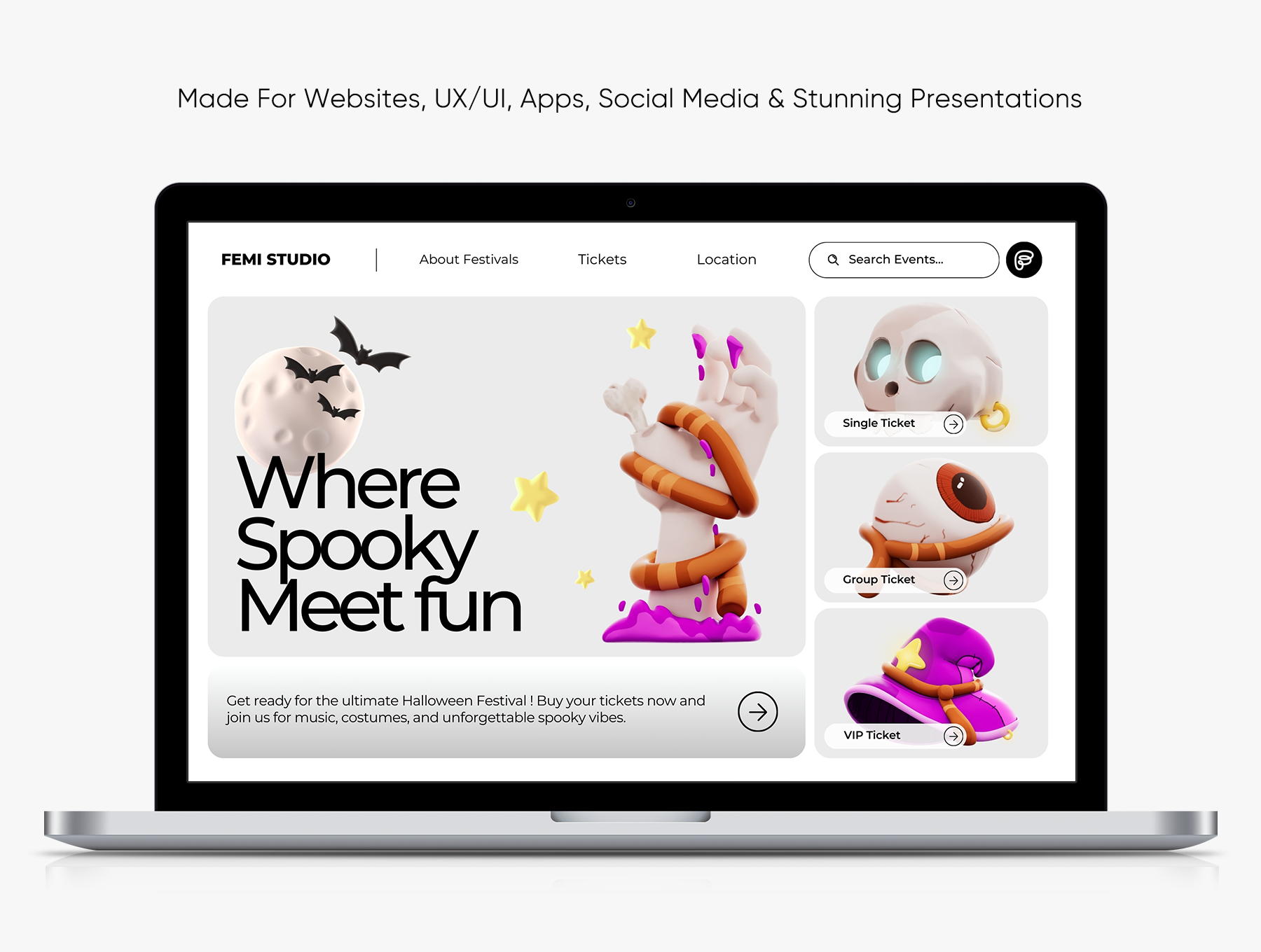 Halloween 3D Set 3d branding festival graphic design halloween icon ui