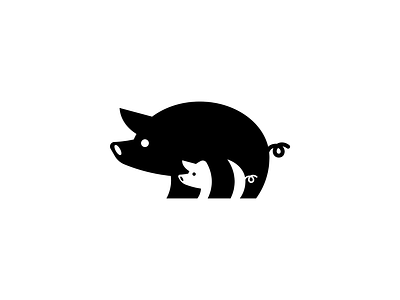Pig animal logo animal mark branding design grid system icon illustration logo mark monogram mother mum negative space logo pig pig icon pig logo pig mark piggies sadawy vector