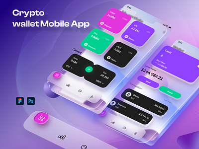 Crypto wallet Mobile App animation app branding clean crypto wallet mobile app cypto foryou graphic design mordant today ui ux