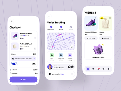 E-Commerce App app app design cart design e commerce ecommerce ecommerce app mobile mobile app online shop online store shop ui ux