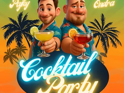 Cocktail Party poster 3d animation cocktail design graphic design illustration party poster