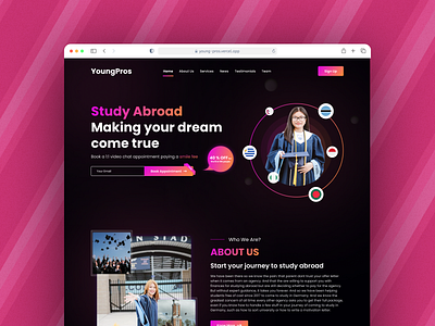 YoungPros — Study Abroad Platform UI Design dreamcometrue futurestudents globaleducation studentabroad studentlife studyabroad webdesign