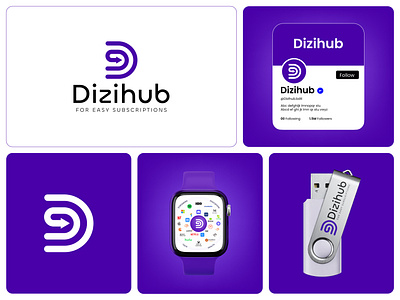 Minimal Tech Subscription Branding — Dizihub Logo Case Study