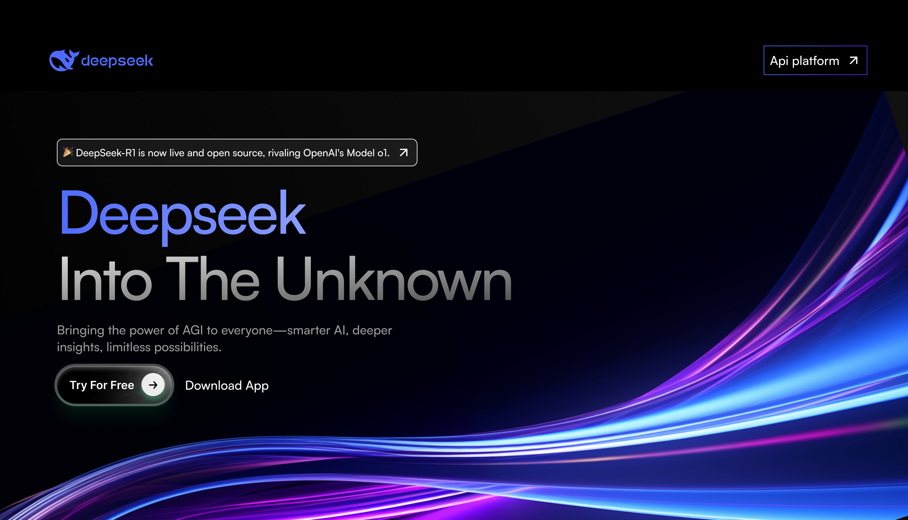 DeepSeek header concept ai ai landing page cool website graphic design landing page ui website