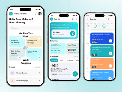 Work Management Mobile App app interfaces daily task ios management mobile mobile app design mobile app ui mobile ui desigen modern app ui productive project management resource management schedule app task task list task management todo list uiux uiux design work management