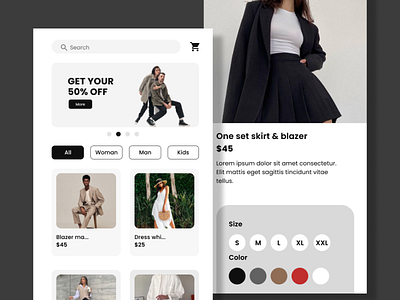 E-commerce app dailyui design figma graphic design ui