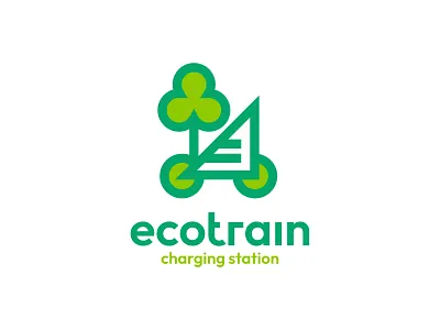 Ecotrain car charging eco ecotrain go logo train tree