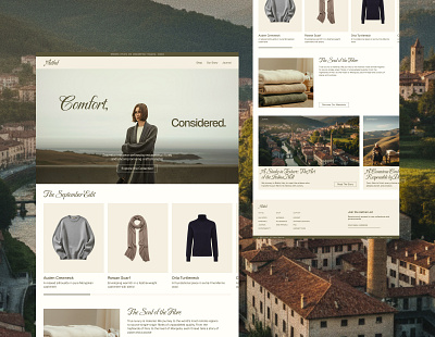 Landing Page Fashion Brand - Aethel clean clothing brand design fashion brand fashion ui landing page minimalist ui design uix design web design web ui
