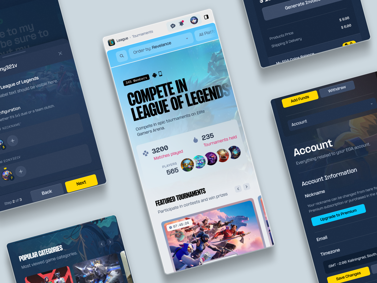 Example of Esports Gaming Website - Mobile UI/UX Design vol2.