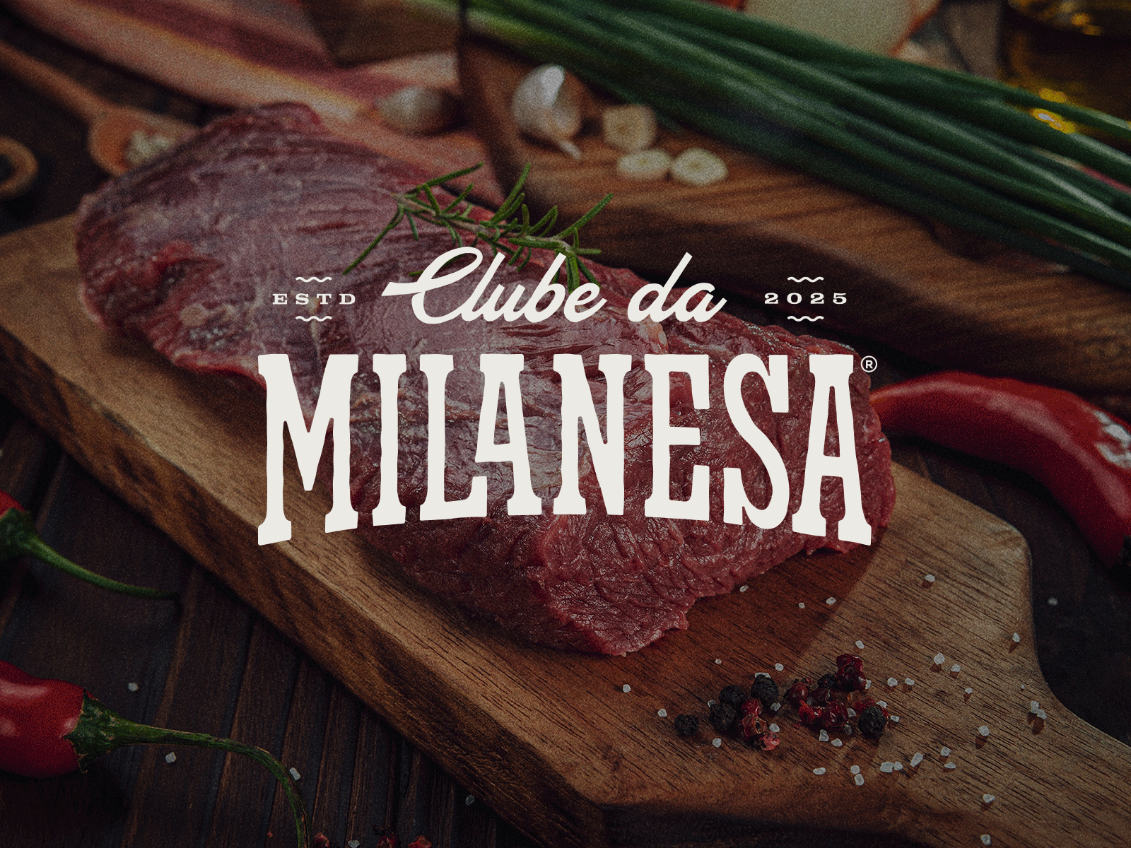 Clube da Milanesa branding club food gastronomy graphic design logo meat milanesa vintage