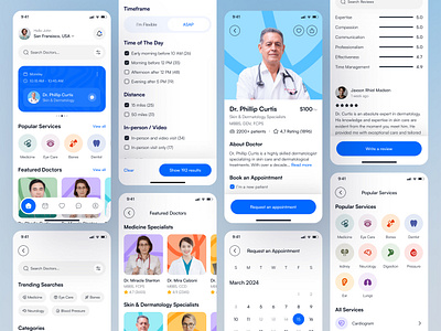 Doctor Booking App app design clean design doctor booking app healthcare app medical app minimal design mobile online doctor appointment app telehealth app telemedicine app