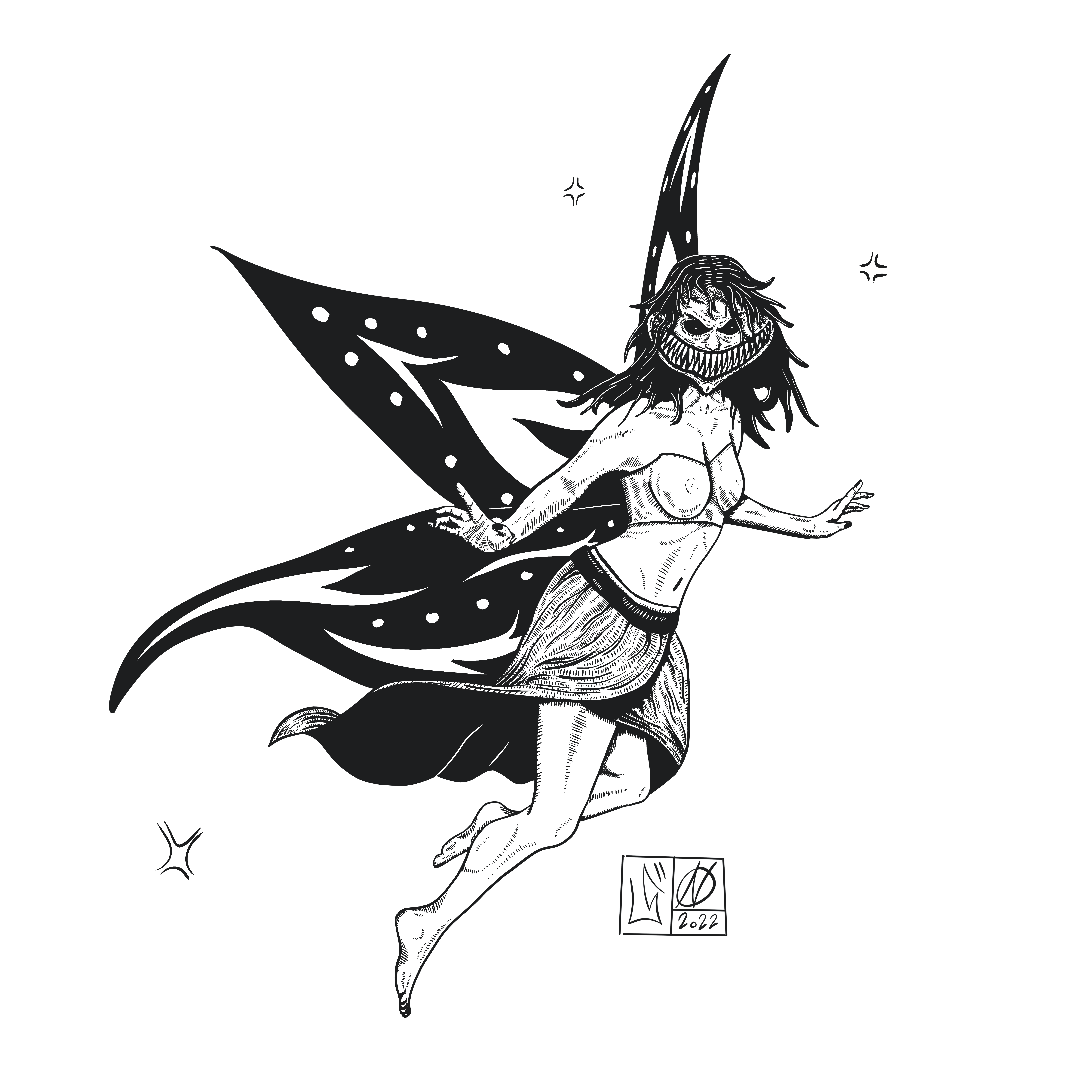 Example of Black & White Digital Illustration