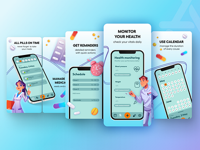 App Store Screenshots | Medical app app app store app store screenshots application aso design health health app illustration medical app medical screenshots mobile marketing