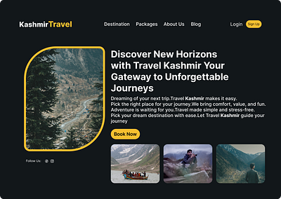 Kashmir Travel Website. design kashmir travel travel typography ui visitors website