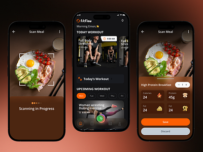 Fitness & Workout Mobile App UI Design activity ai app ai chatbot ai scan app design exercise fitness fitness app food scan app gym gym app health and wellness health and wellness app ideatedlab mobile app design statistic ui user interface ux workout app