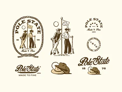 Pole State Cigar Mfg. brand design brand identity visual branding branding identity business owner company logo graphic design logo logo badge logo design retro logo vector vintage brand identity vintage branding vintage branding identity vintage design vintage illustration vintage logo vintage visual identity
