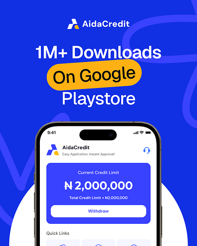 AidaCredit - Safe Online Loan app credit credit limit design finance fintech loan mobile app mobile application money repayment ui uiux ux